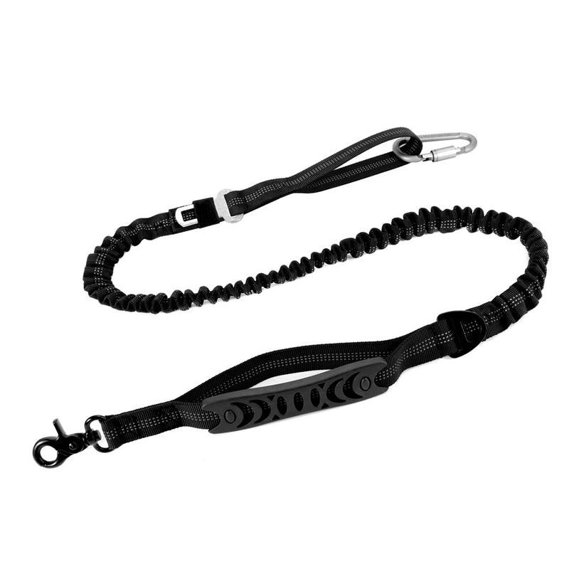  Shock Absorbing Bungee Dog Leash 4-7 ft. with Seatbelt Buckle  and Comfortable Padded Handle, Highly Reflective Extendable Stretch Leash  for Dog Owners (Black) : Pet Supplies