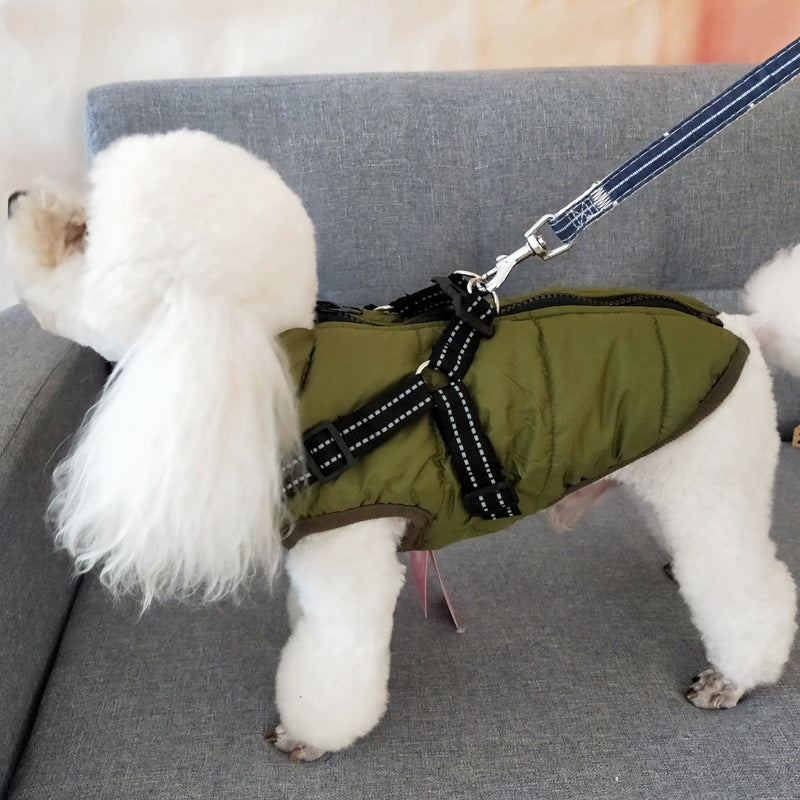 Waterproof Winter Harness Warm Dog Jacket